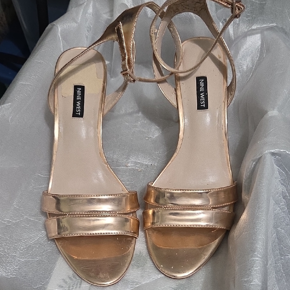 Nine West Metallic Gold Heels